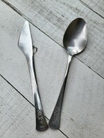 Pair of retro, clownish children's cutlery