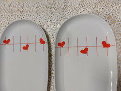 Alföldi porcelain heart, serving bowl with heart pattern, serving bowl, 2 pcs