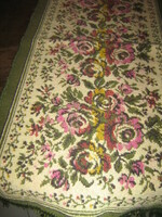 A special vintage rose tablecloth woven with fabulous machine tapestry