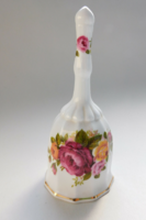 Angol "Cottage Rose" porcelán csengettyű