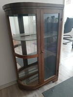 Cozy, nicely shaped small display case on wooden legs