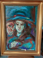 Portrait of a woman by Ferenc Bodri (2003) 47x67 cm