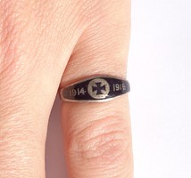 1914-1916 tűzzománcos ezüst gyűrű