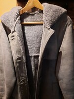 Gray leather fur exclusive quality