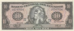 Ecuador 10 sucres, 1986, UNC bankjegy