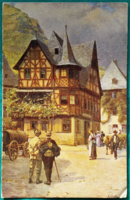 Artist postcard, heinrich hoffmann: bacharach - the old house, postal clerk