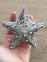 Silver Christmas star with pearls
