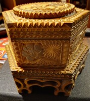 Richly carved jewelry box.