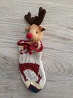 Rudolf the Reindeer with knitted socks (for Santa Claus, Christmas)