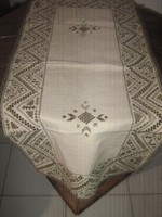 Beautiful azure embroidered tablecloth runner