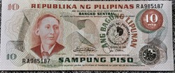 Fülöp-szigetek 10 piso, 1981, UNC bankjegy