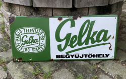 Gelka - enamel board (70 cm x 30 cm, enamel board, advertisement)