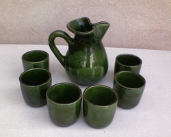 Green ceramic wine set