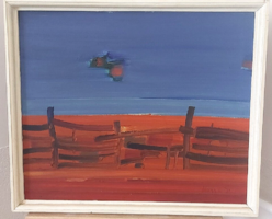 (K) Nagy Sándor tájképfestmény 50x60 cm + keret