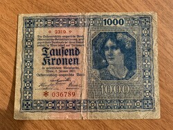 1000 Kronen / 1000 Korona Austria 1922 jan 2 CSILLAGOS