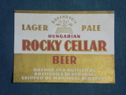 Sör címke, Kőbányai sörgyár, Rocky cellar Beer, Rocky pince sör