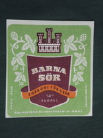Beer label, Sopron brewery, brown beer