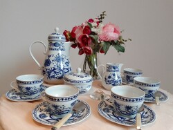 Hagymamintás kék fehér porcelán készlet 33 DB, teás, kávés, süteményes!