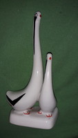 Antique aquincum porcelain art deco - pair of geese figure 13 cm according to the pictures