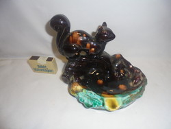 Retro glazed ceramic ashtray with squirrel - for lovers of nostalgia