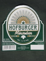 Beer label, brewery, brewery, hofburger marzenbier