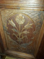 German pewter floral cabinet with shelves