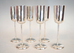 Silver champagne glass set (6 pieces)