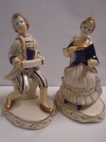 2 pieces of beautifully crafted baroque figurines, a couple in good condition, heavy weight