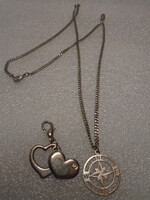 925 Marked very solid strong silver chain with pendant + gift love heart pendant 20 grams