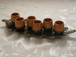 Retro acorn ceramic brandy set