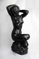 Zsigmond Strobl of Kisfaludi: female nude ceramic sculpture 20th century