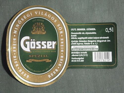 Beer label, Hungarian brewery, brewery, Heineken Sopron brewery, Gösser beer