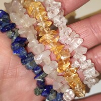 Mountain crystal - lapis - citrine - rose quartz rubber bracelets