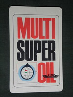 Kártyanaptár, ÁFOR benzinkutak, Multi super olaj, 1971 ,   (2)   -nyomdahibás-