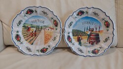 2 wall bowls showing retro Italian seasons