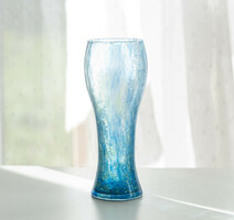 Karcagi Berekfürdői fátyolüveg váza - kék színben