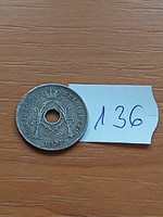 Belgium belgique 5 cemtimes 1922 copper-nickel, i. King Albert 136