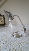 Italian royal crystal rock silver-plated and crystal glass duck-shaped decanter
