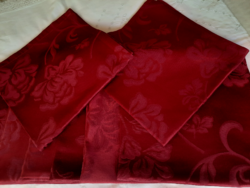 Beautiful burgundy textile napkins, 8 pcs