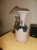 Gorka ritkább rózsaszín fekete stúdió váza SÉRÜLT