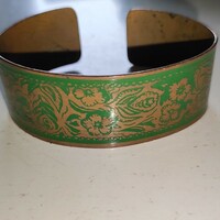 Old red copper enamel bracelet