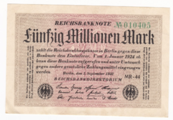 Fifty million mark banknote Berlin 1923