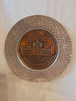 Retro Budapest souvenir industrial art metal souvenir ornament, wall plate, depicting the Parliament