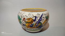 Deruta raffaellesco marked dragon pattern ceramic candy dispenser
