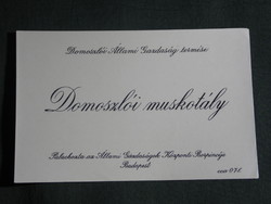 Bor címke, Domoszló Állami gazdaság,Budapest palackozó, Domoszlói muskotály