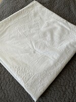 Beautiful hand-embroidered snow-white two-person duvet cover or bedspread