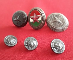3 military hat stars + 3 buttons from the 70s