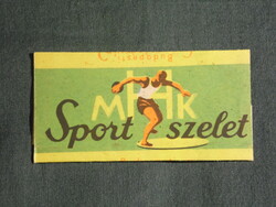 Chocolate label, Budapest chocolate factory, mhk sport bar