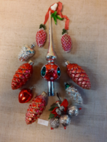 Old glass Christmas tree decoration with top decoration in one. (46)