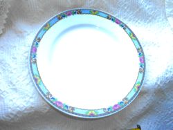 Antik cseh Viktória virágmintás  porcelán tányér